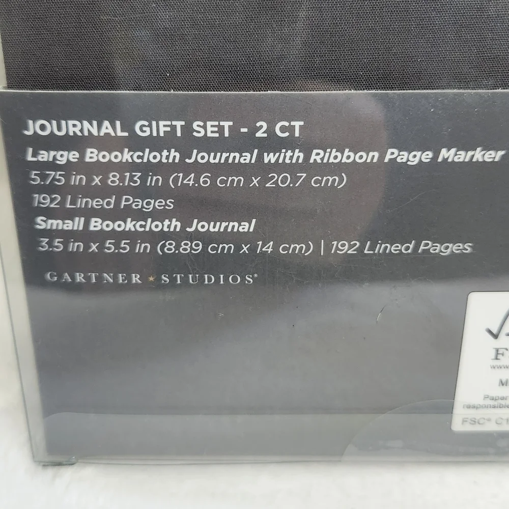 Gartner Studios Cream Gray Gold Bookcloth Journal 2 Piece Gift Set NWT